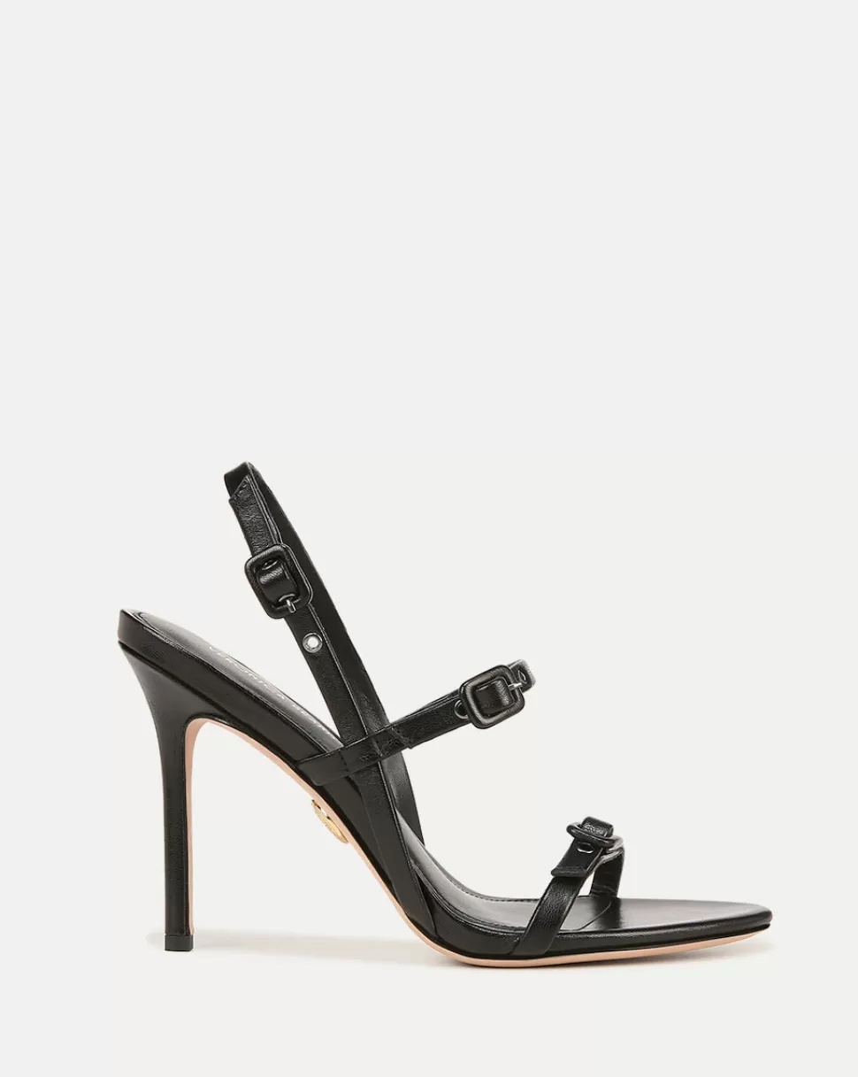 Veronica Beard Shoes | All Shoes>Alta Buckled Strap Leather Sandal Black