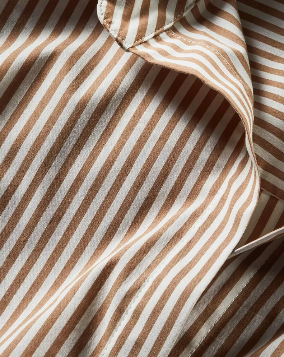 Veronica Beard Tops & Tees | Clothing>Amelia Striped Poplin Button-Down Shirt Acorn/White