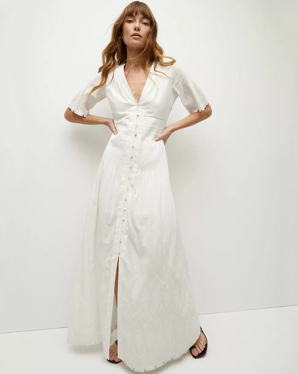 Veronica Beard Clothing | Dresses>Arushi White Eyelet Maxi Dress Off-White