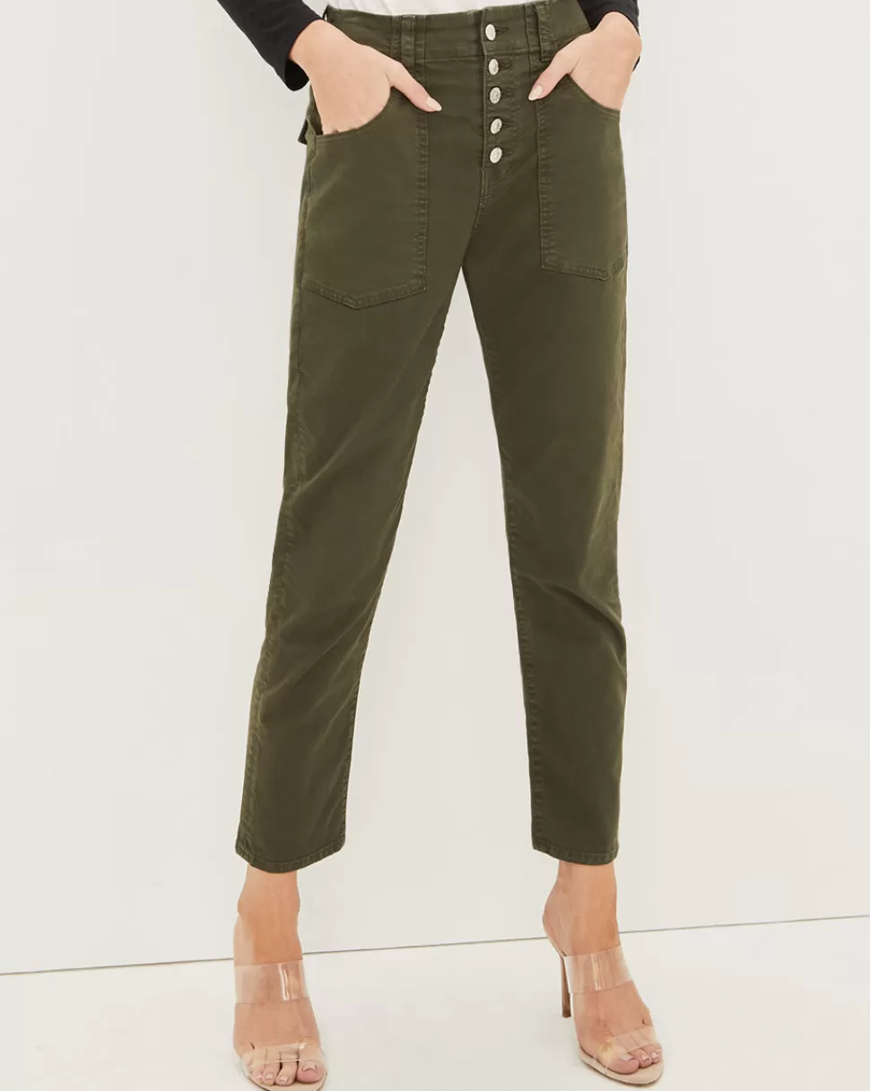 Veronica Beard Pants>Arya Cargo Straight Leg Army Green