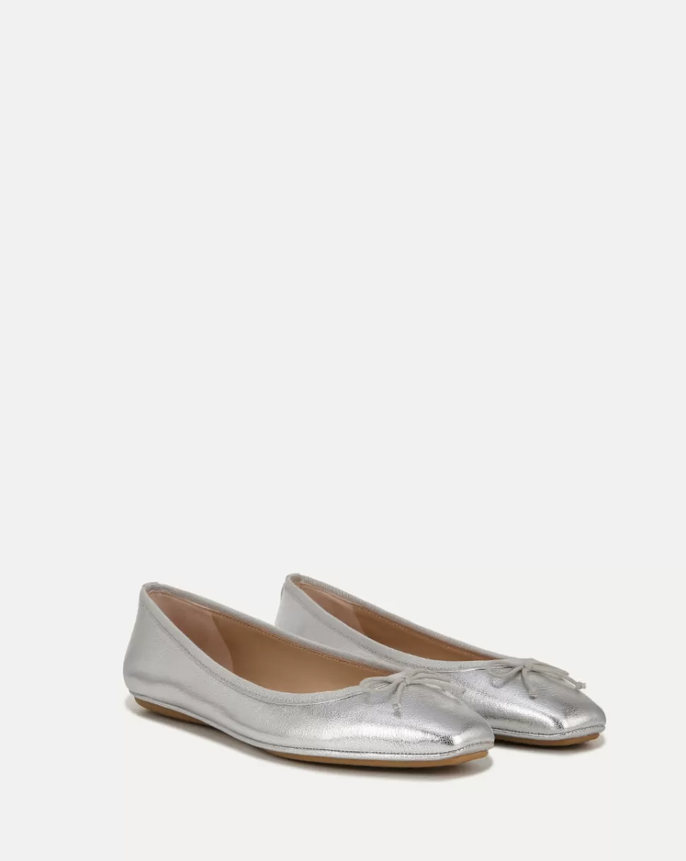 Veronica Beard Shoes | All Shoes>Beatrix Metallic Ballet Flat Silver