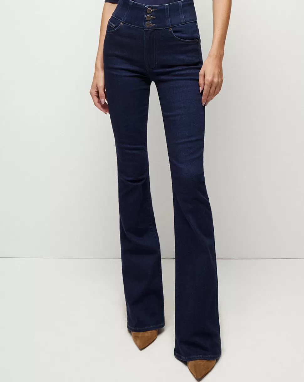 Veronica Beard Jeans>Beverly High-Waisted Corset Jean Rodeo Rinse