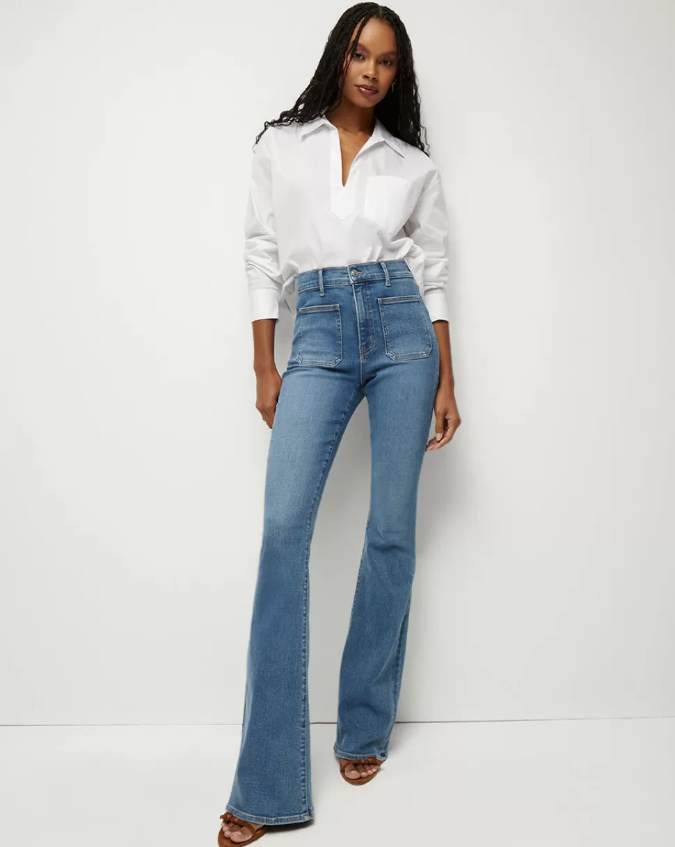 Veronica Beard Best Sellers | Jeans>Beverly Patch Pocket Skinny Flare Jean Sierra