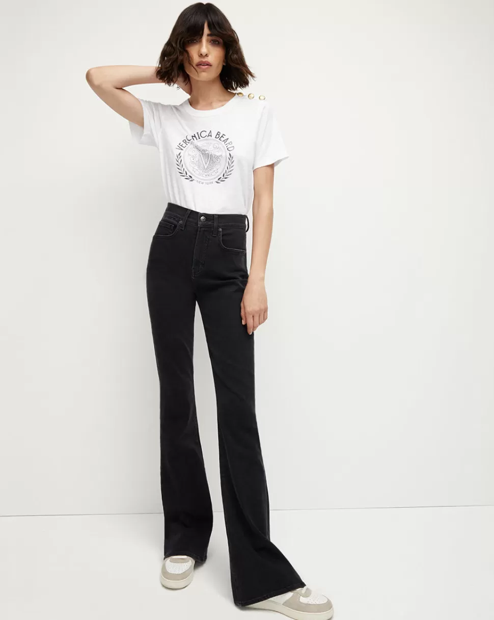 Veronica Beard Jeans>Beverly Skinny-Flare Jean Washed Onyx