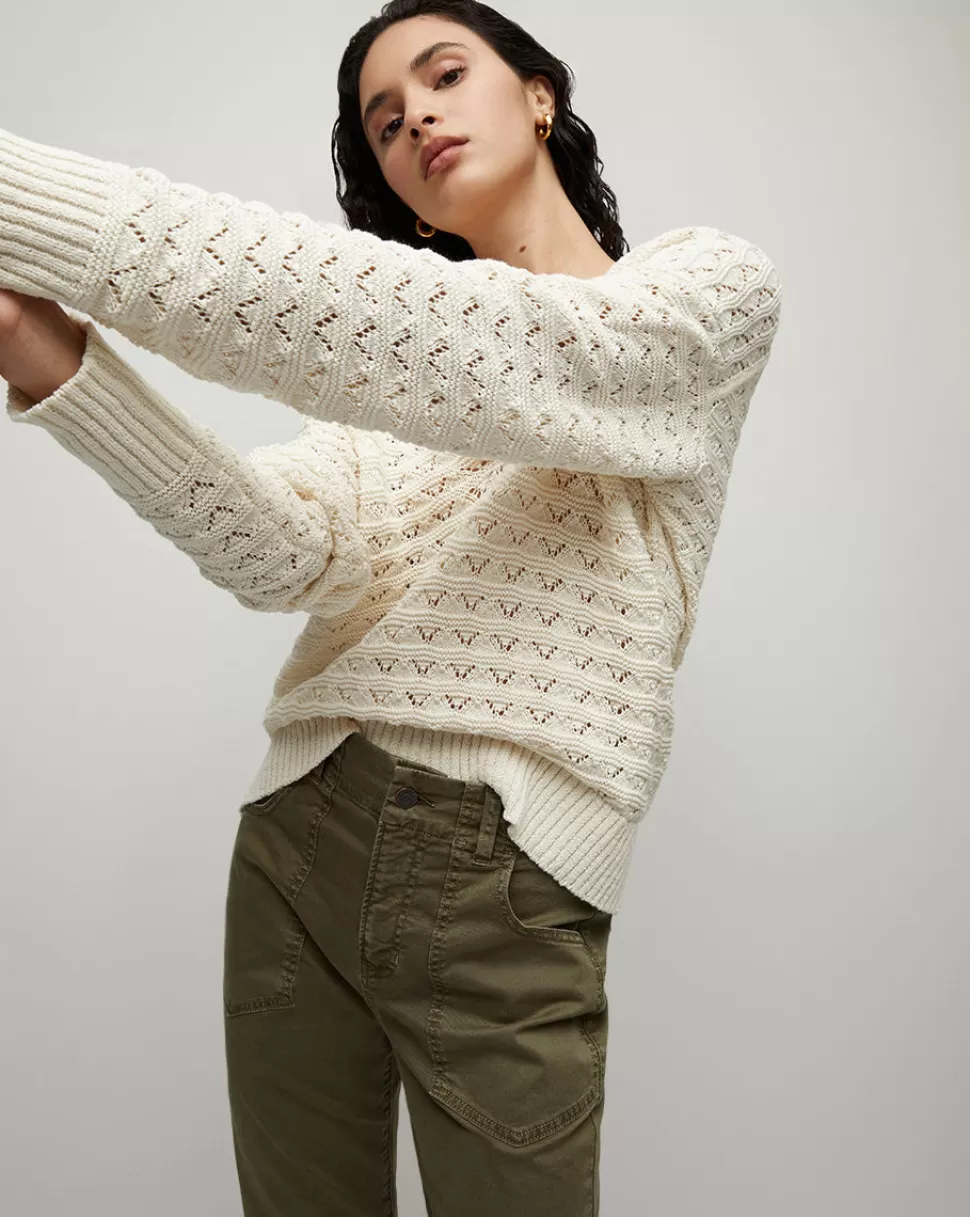 Veronica Beard Clothing | Sweaters>Bracia Pointelle V-Neck Sweater Off-White