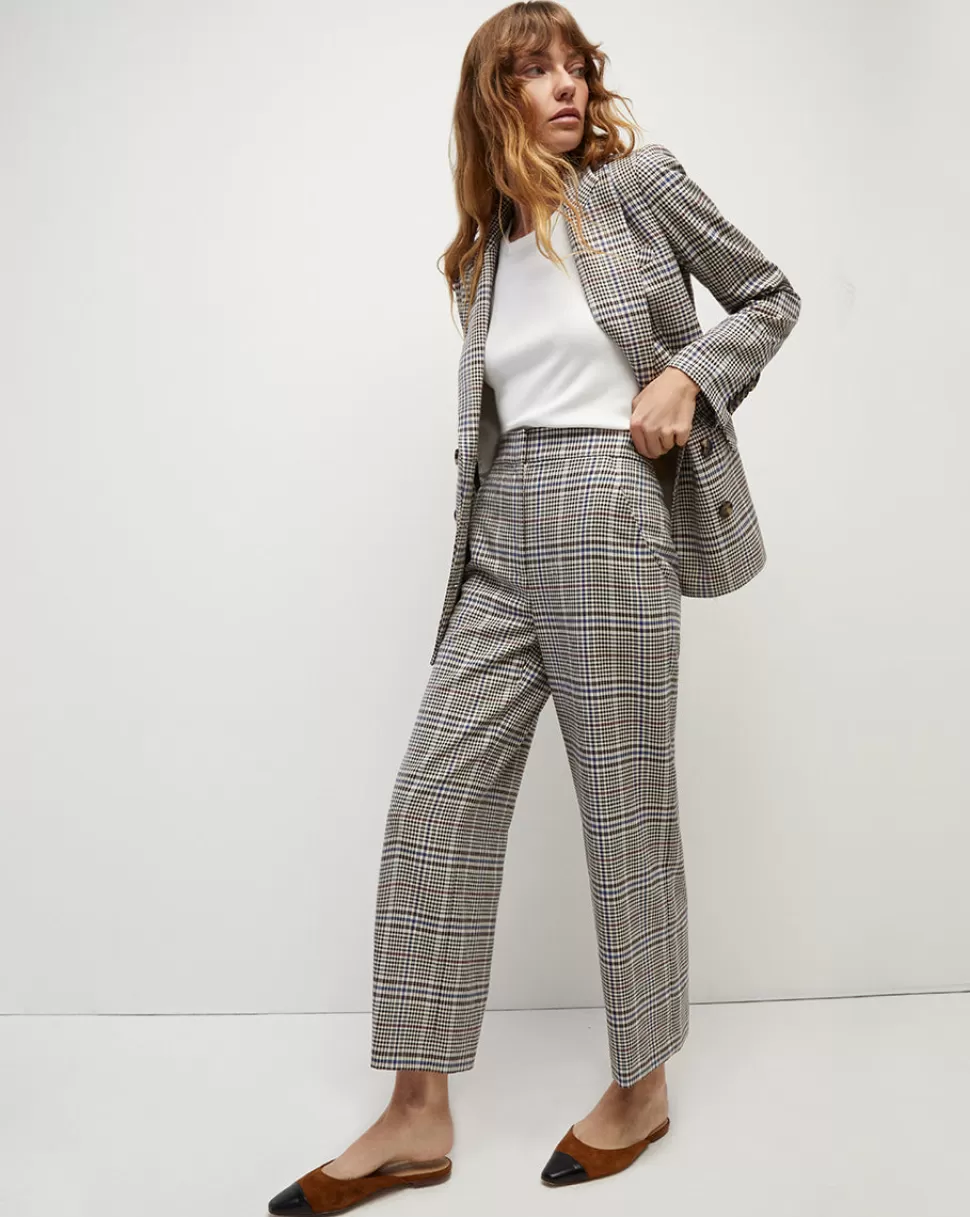 Veronica Beard Clothing | Pants>Brixton Plaid Wide-Leg Cropped Pant Multi