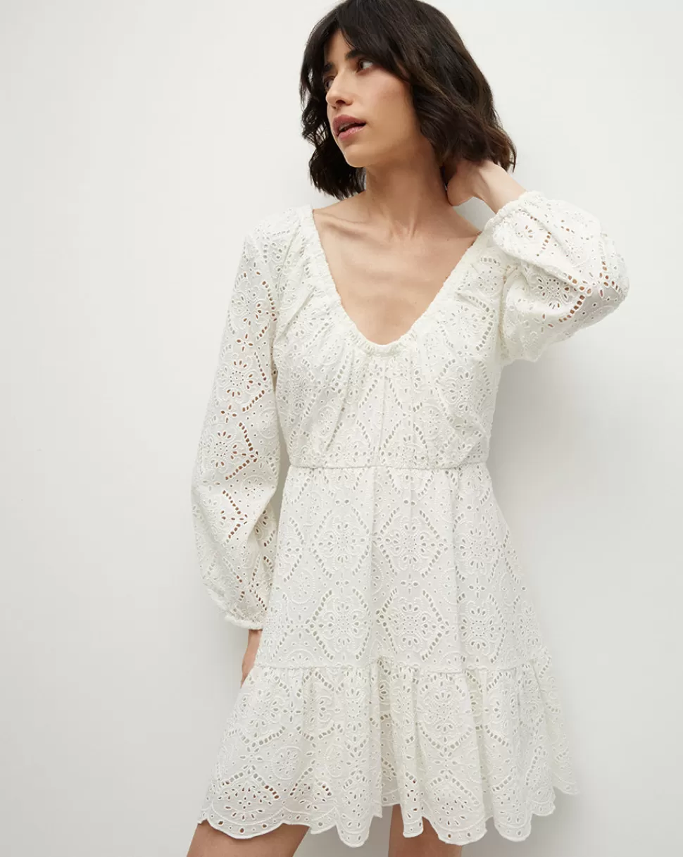 Veronica Beard Dresses>Calibra Eyelet Dress White