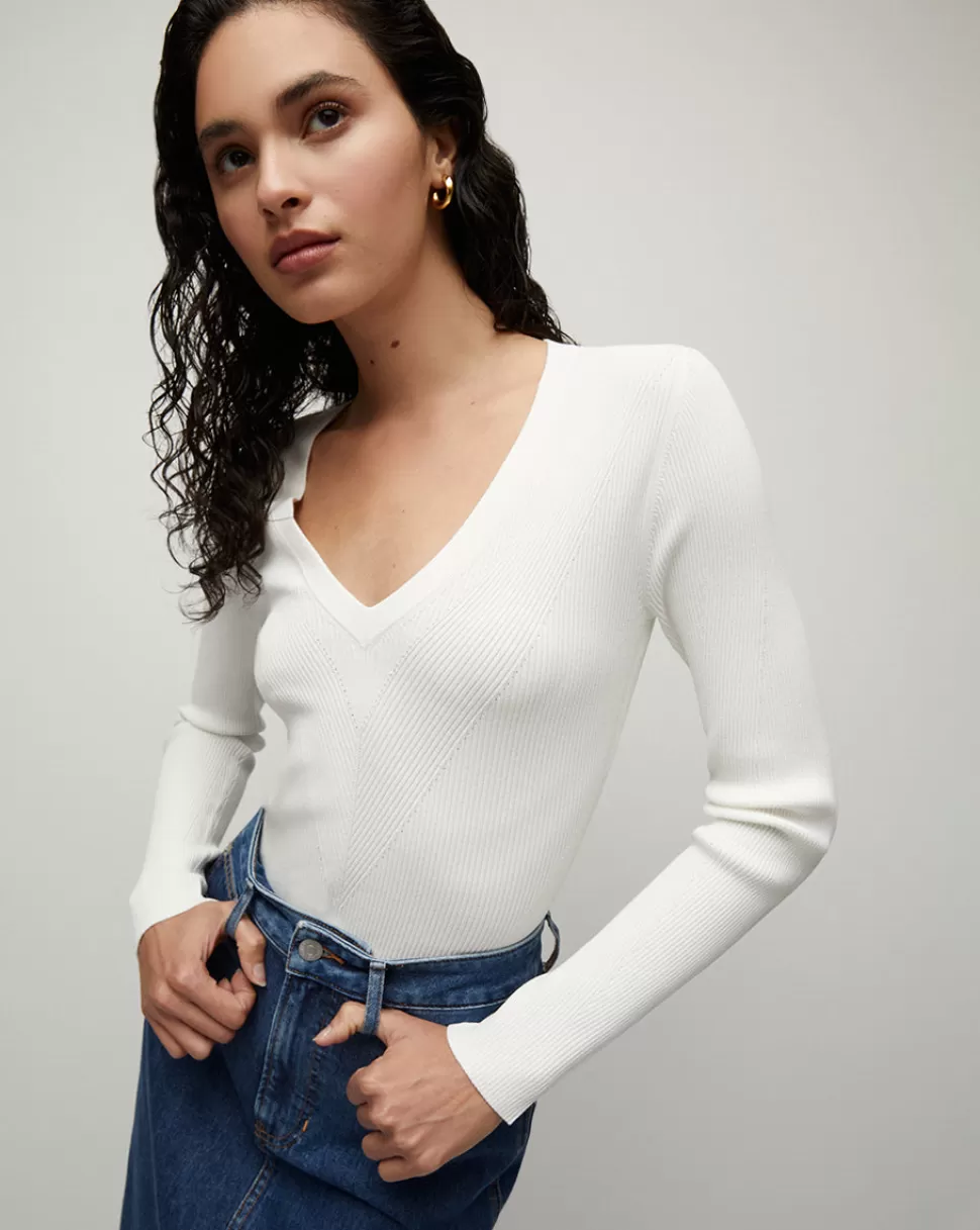 Veronica Beard Clothing | Sweaters>Callie Ribbed Sweater Off-White