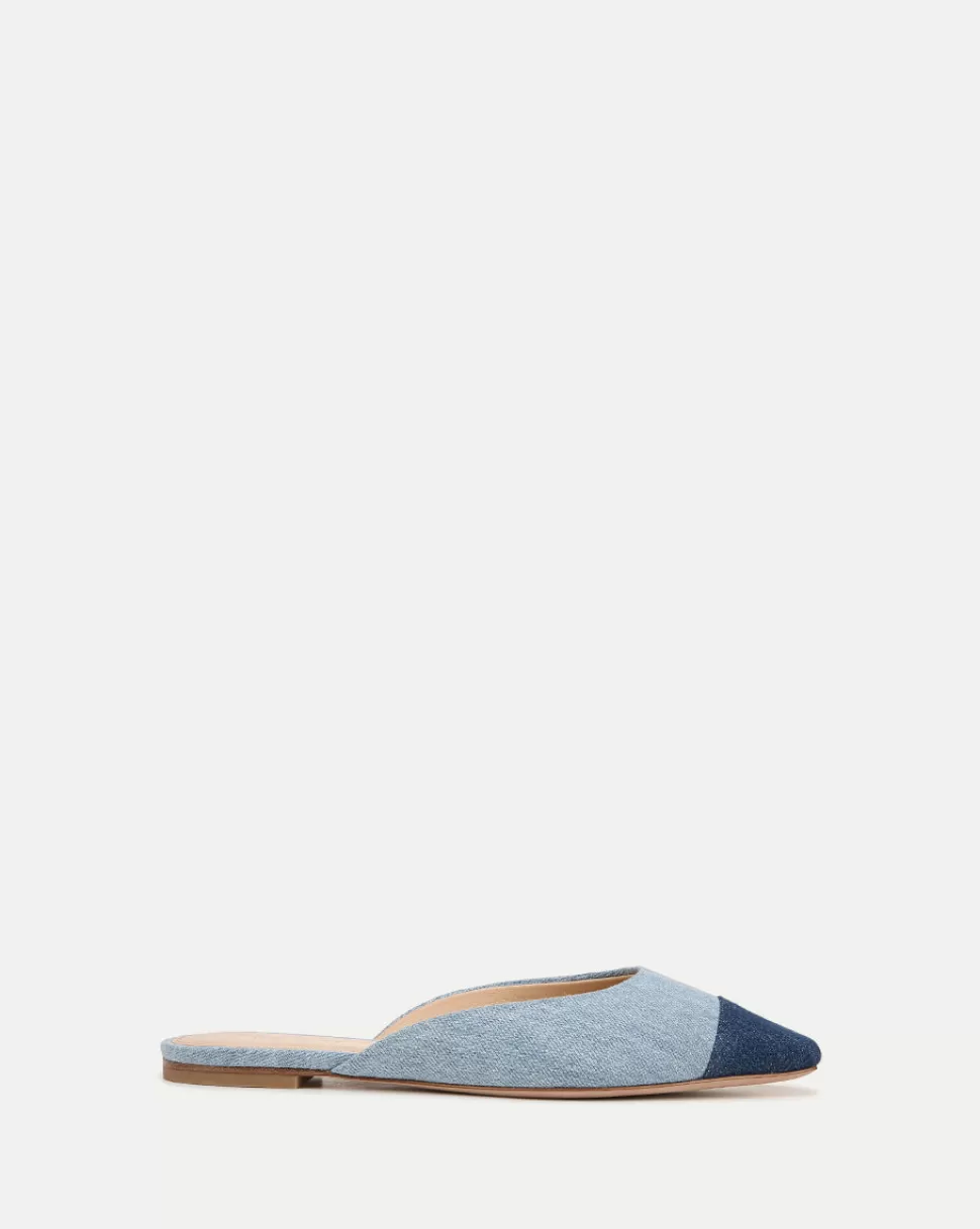 Veronica Beard Shoes | All Shoes>Carlotta Denim Flat Mules Blue