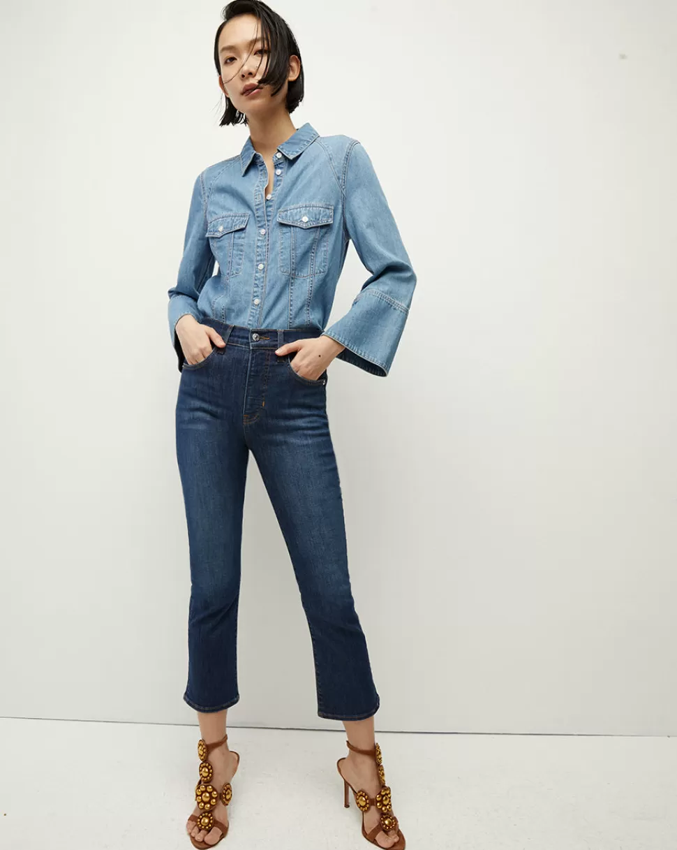 Veronica Beard Jeans>Carly Kick-Flare Jean Bright Blue