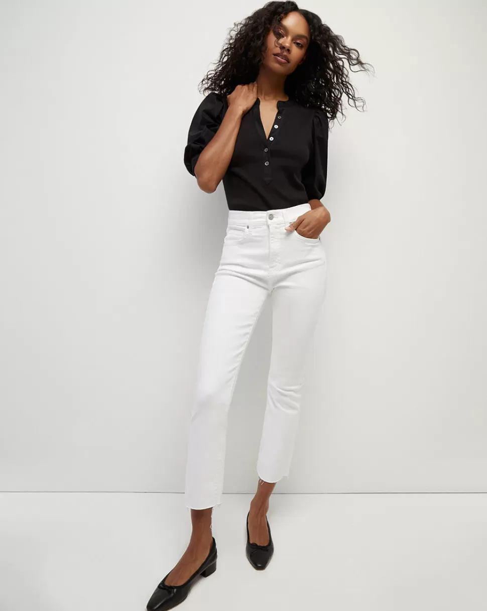 Veronica Beard Jeans | Cult Classics>Carly Kick-Flare Jean Raw Hem White