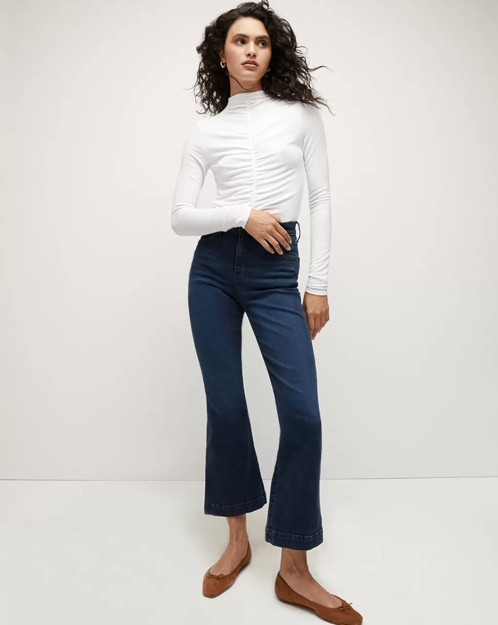 Veronica Beard Jeans>Carson Dark-Blue Wash Flare Jean Soul Search