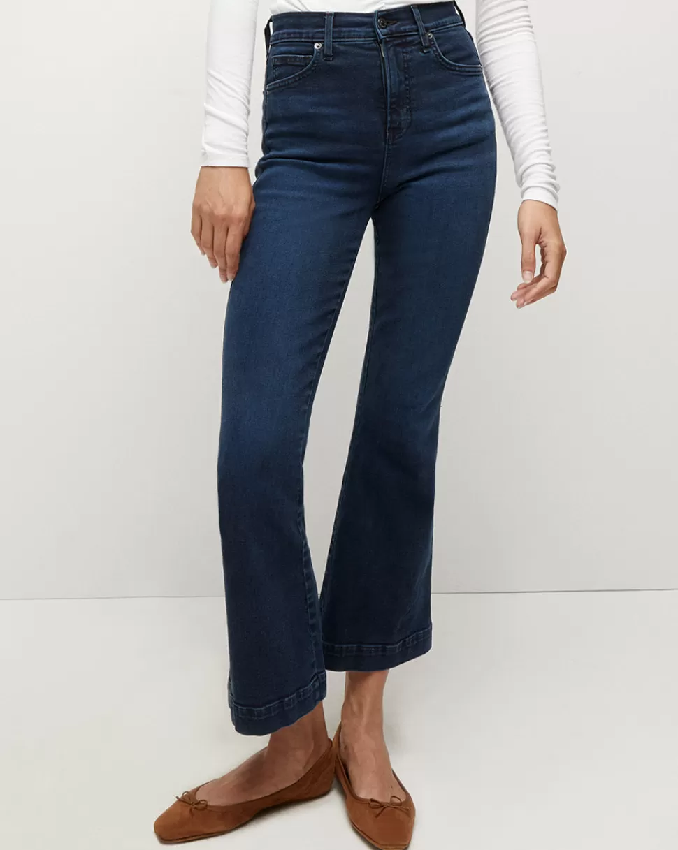 Veronica Beard Jeans>Carson Dark-Blue Wash Flare Jean Soul Search