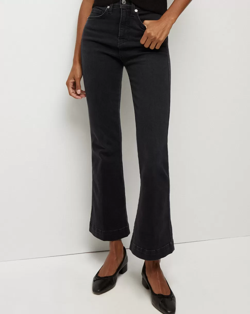 Veronica Beard Jeans | Cult Classics>Carson High-Rise Ankle Flare Jean Washed Onyx