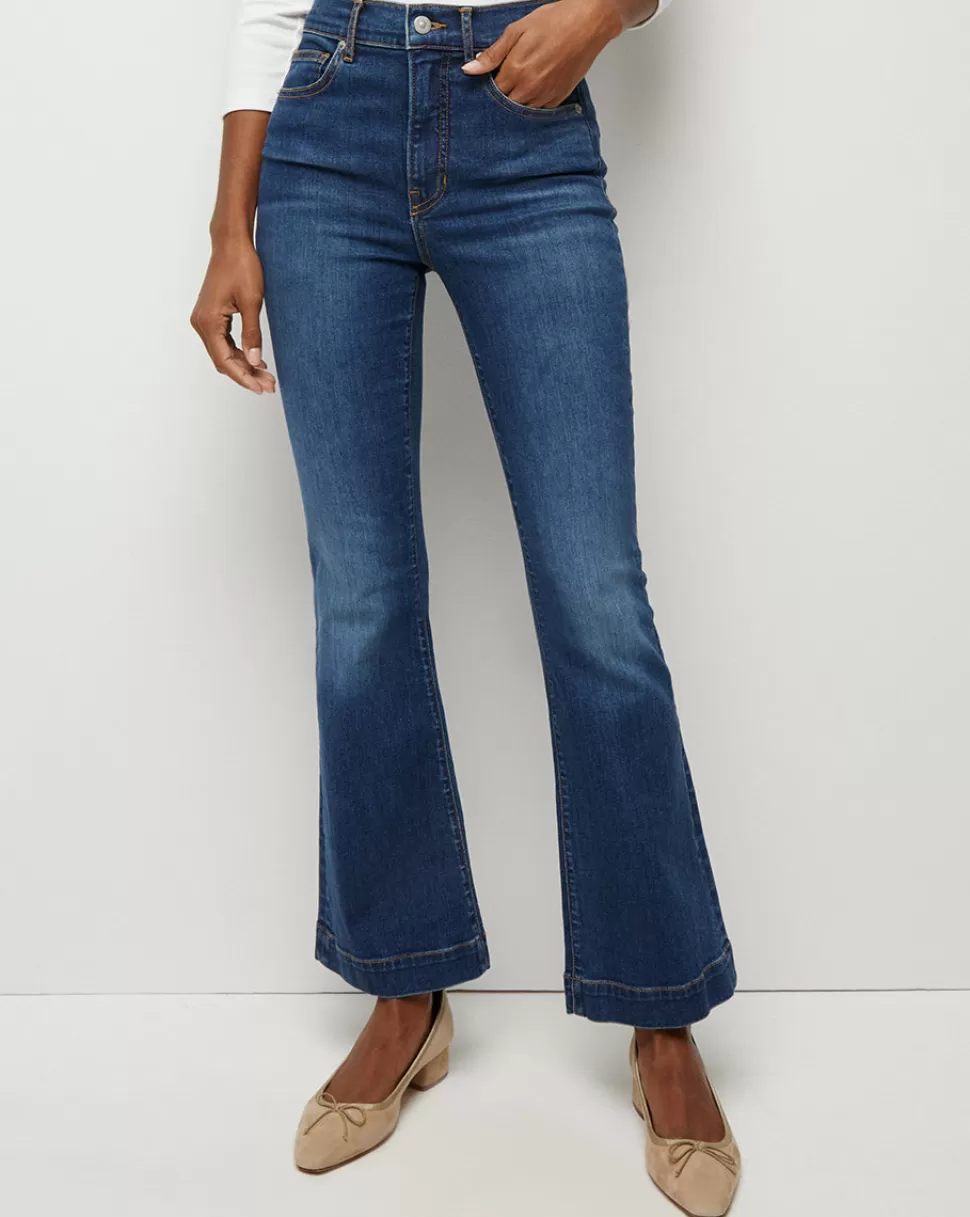 Veronica Beard Clothing | Jeans>Carson Kick-Flare High-Rise Jean Bright Blue