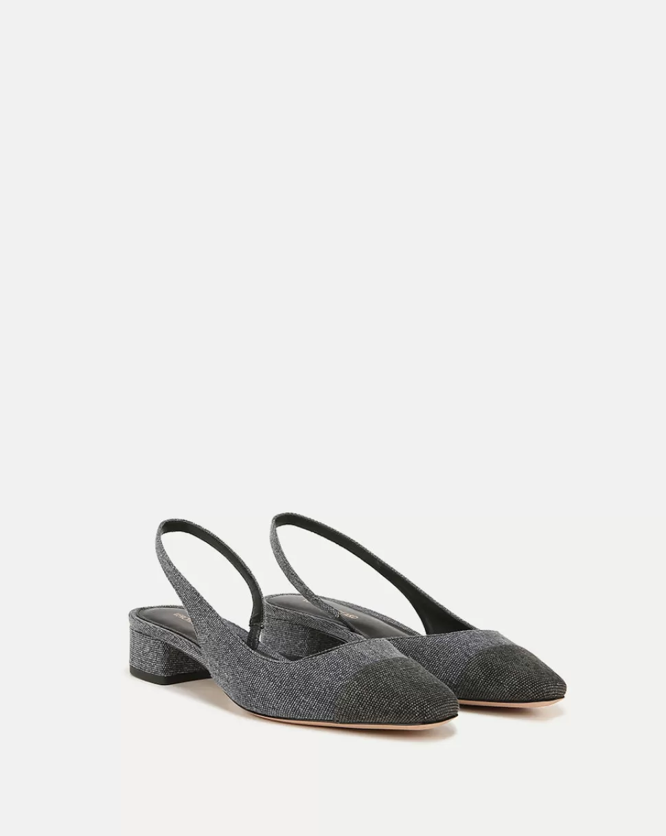 Veronica Beard Shoes | All Shoes>Cecile Cap-Toe Denim Slingback Blue/Black