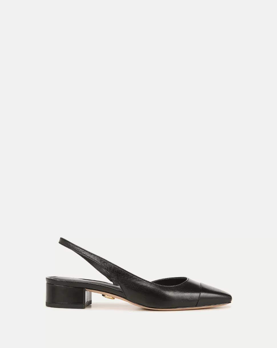 Veronica Beard Best Sellers | Shoes>Cecile Cap-Toe Leather Slingback Black