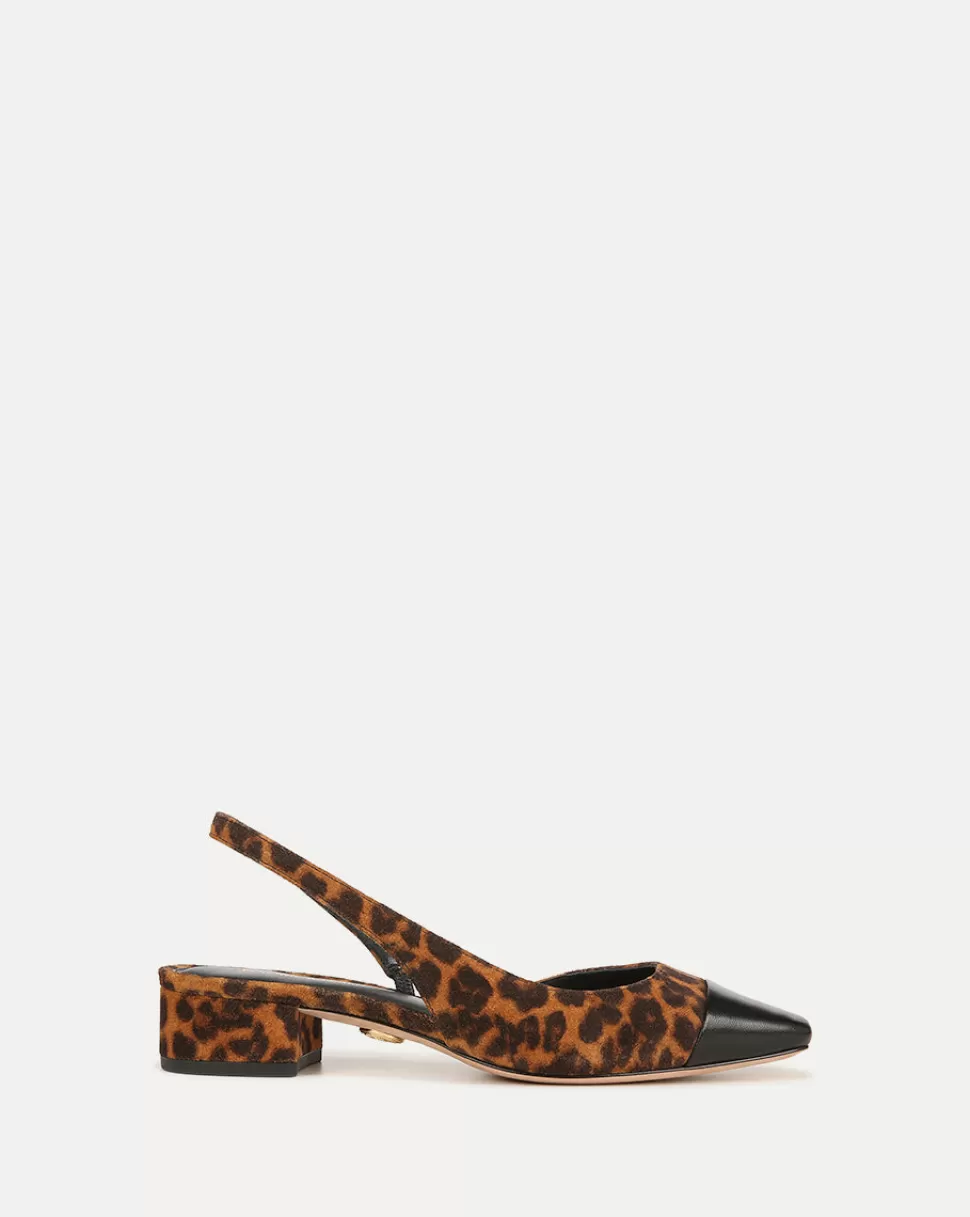 Veronica Beard Shoes | All Shoes>Cecile Cap-Toe Slingback Leopard
