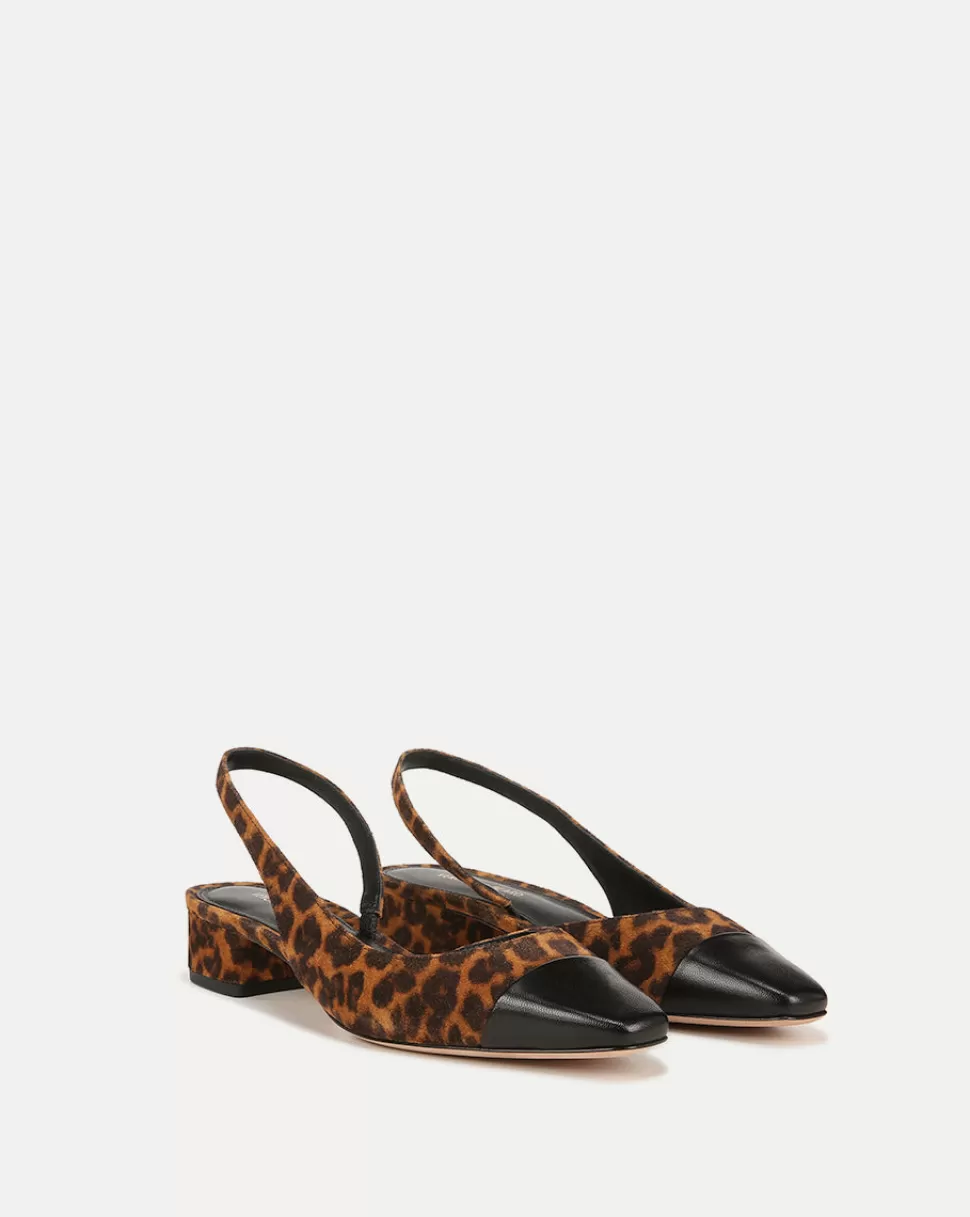 Veronica Beard Shoes | All Shoes>Cecile Cap-Toe Slingback Leopard