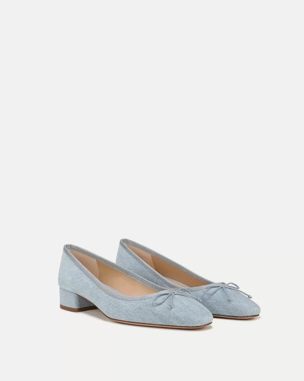 Veronica Beard Shoes | All Shoes>Cecile Denim Block Heel Ballet Pumps Blue