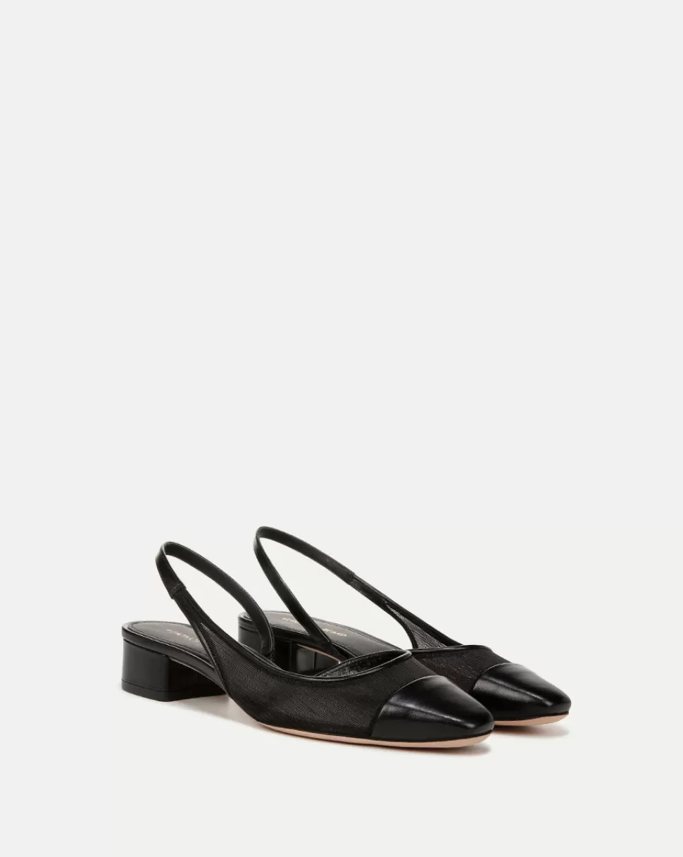 Veronica Beard Shoes | All Shoes>Cecile Mesh Cap-Toe Slingback Black