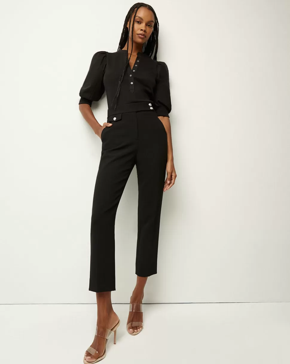 Veronica Beard Best Sellers | Cult Classics>Coralee Puff Sleeve Button Down Blouse Black