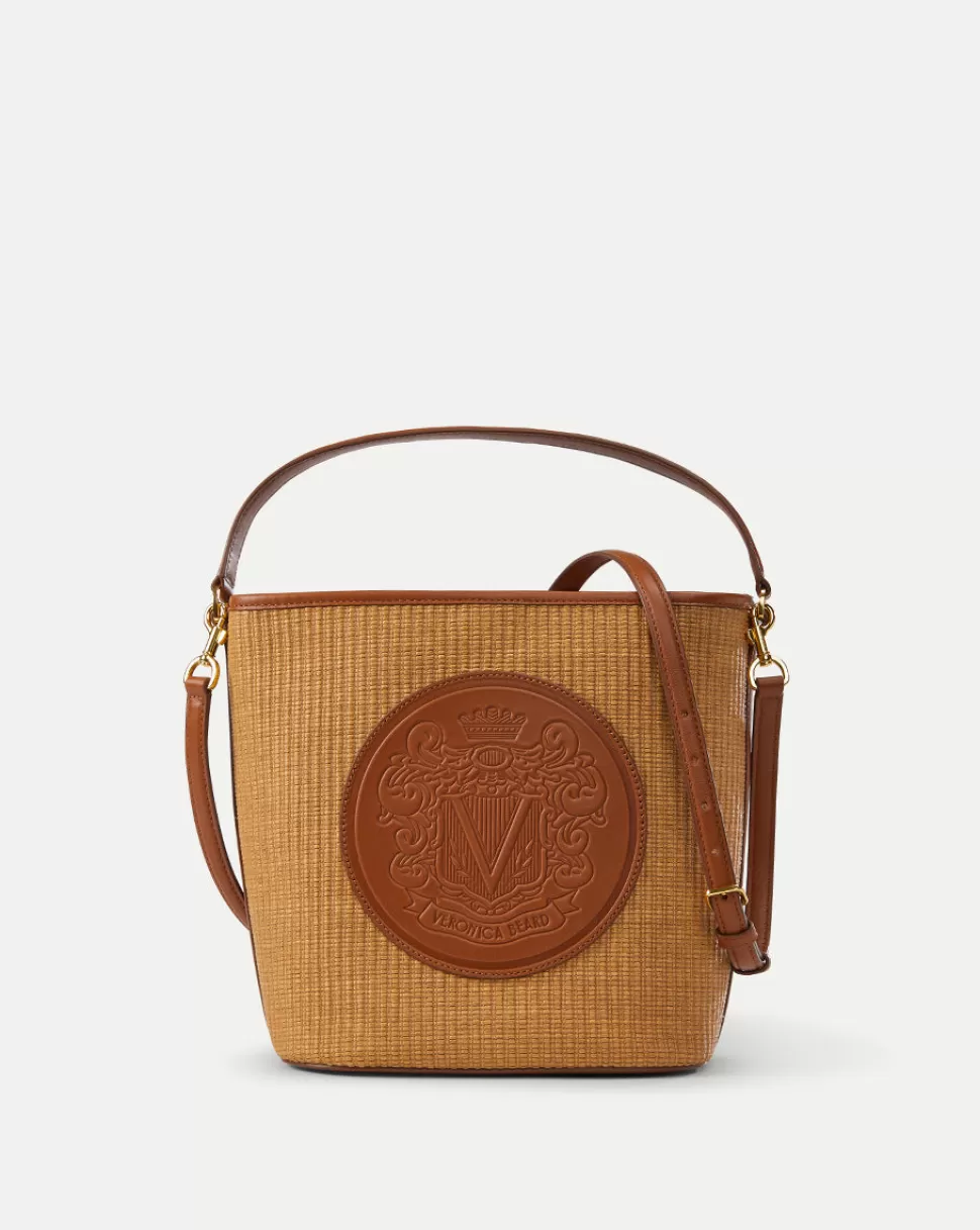 Veronica Beard Handbags | The Veronicas’ Favorites>Crest Logo Raffia Bucket Bag Camel Raffia