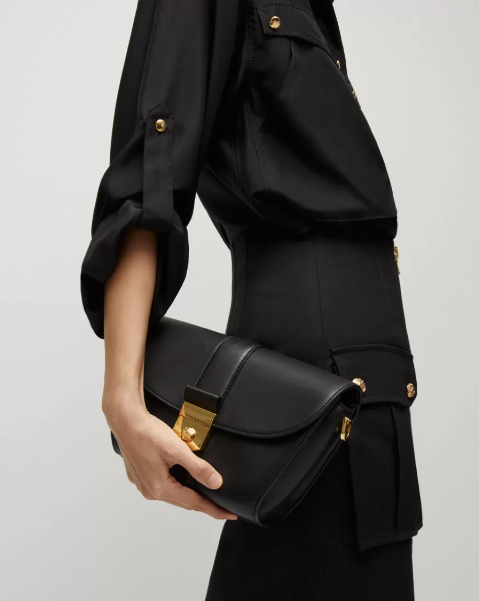 Veronica Beard Handbags>Crest Logo-Lock Crossbody Bag Black