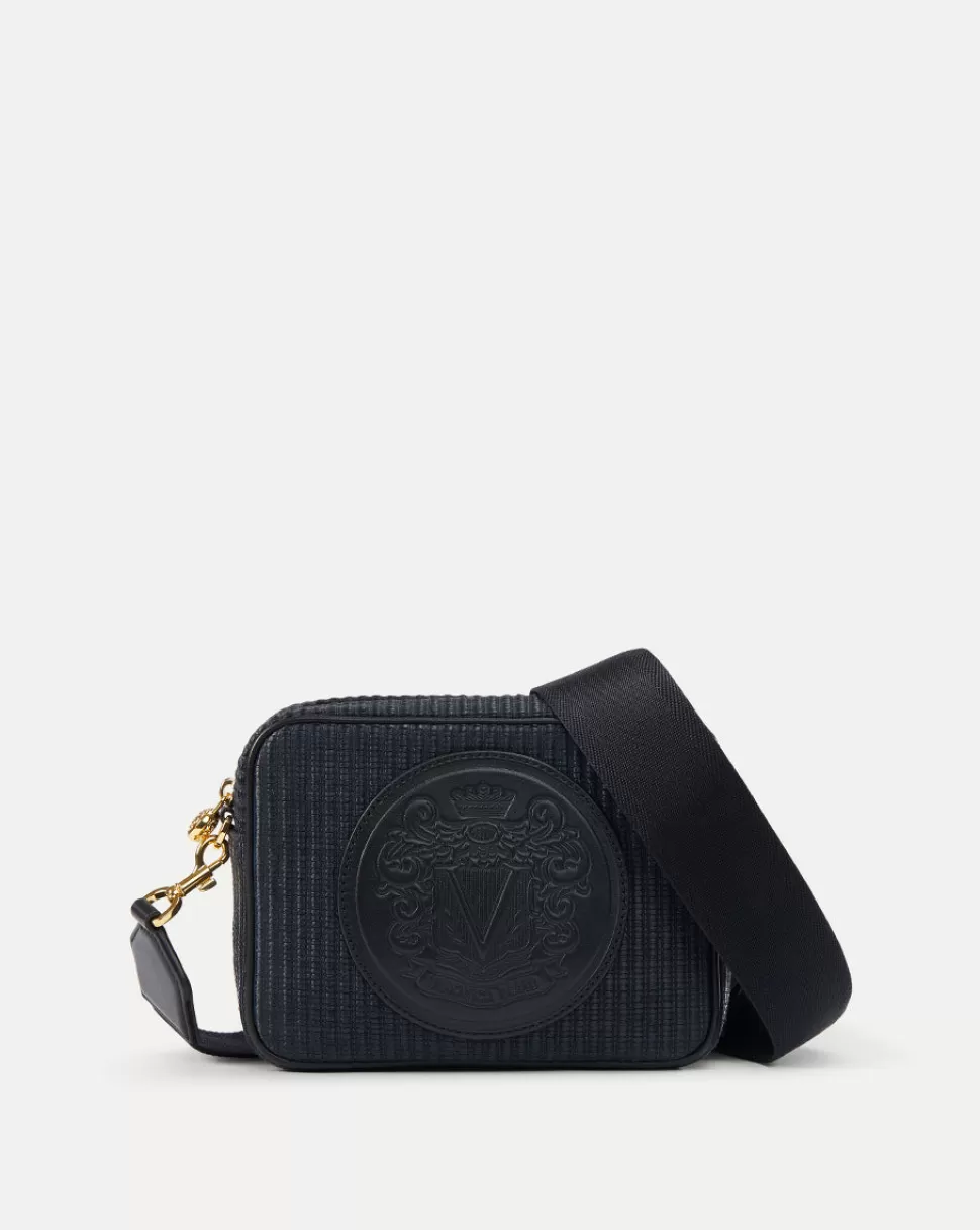 Veronica Beard Handbags | The Veronicas’ Favorites>Crest-Patch Raffia Camera Bag Black