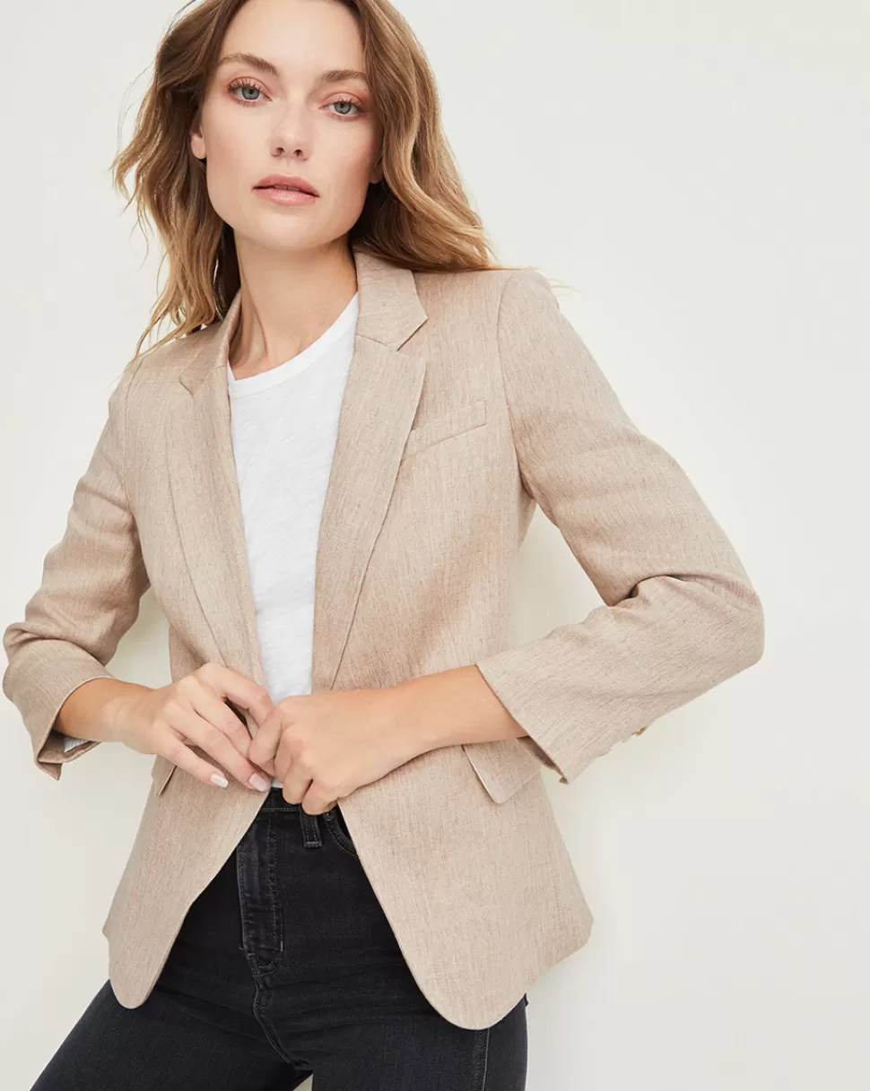 Veronica Beard Jackets & Vests | Cult Classics>Cutaway Linen Dickey Jacket Beige