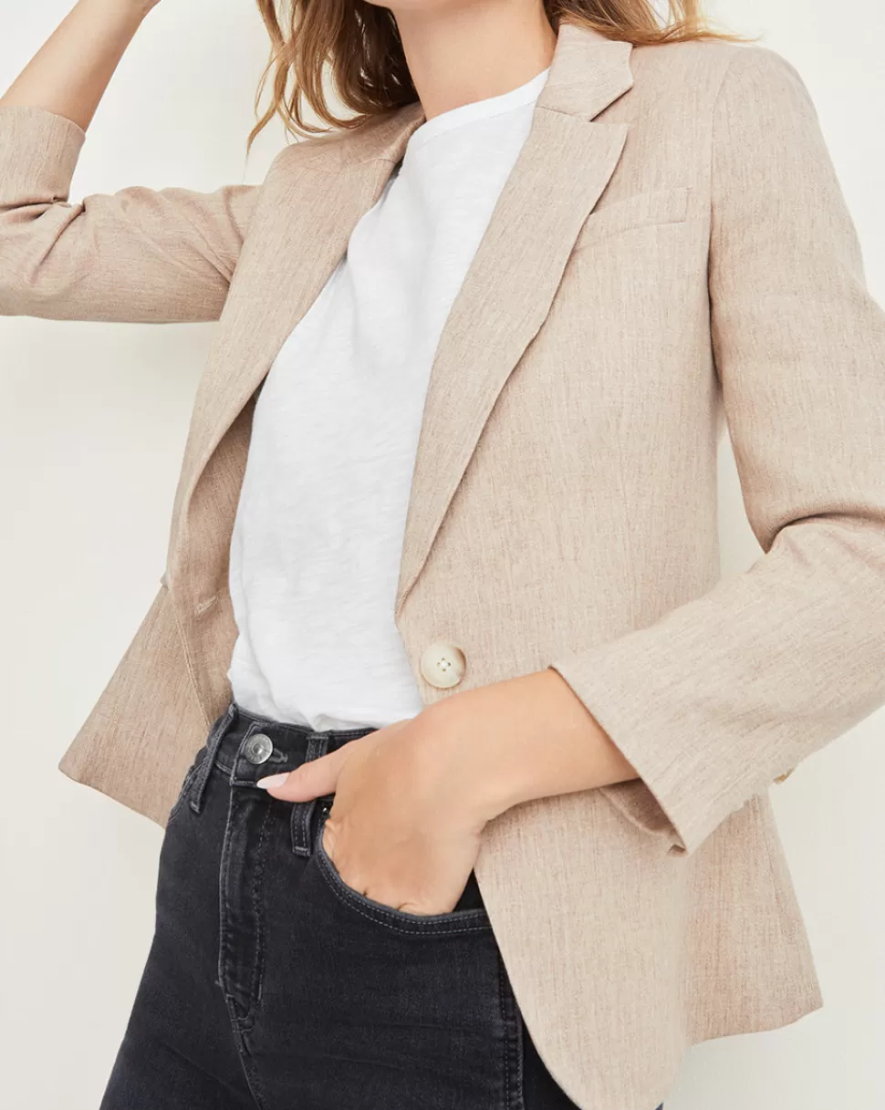 Veronica Beard Jackets & Vests | Cult Classics>Cutaway Linen Dickey Jacket Beige