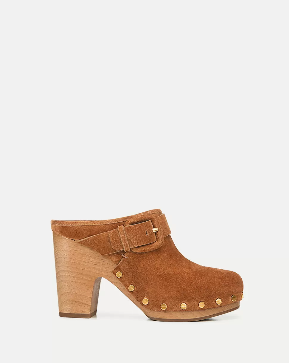 Veronica Beard Shoes | All Shoes>Dacey Suede Heeled Clog Pecan