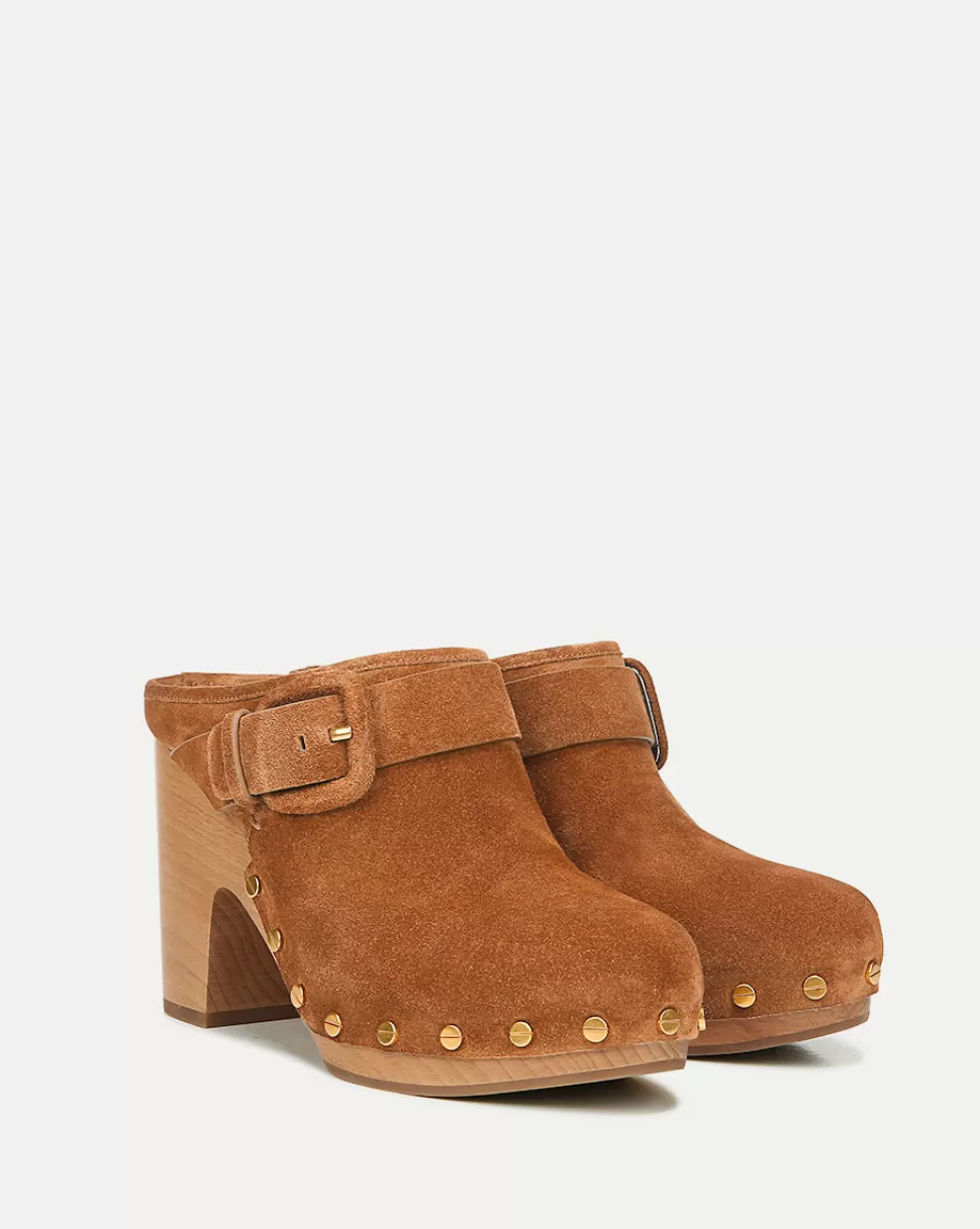 Veronica Beard Shoes | All Shoes>Dacey Suede Heeled Clog Pecan