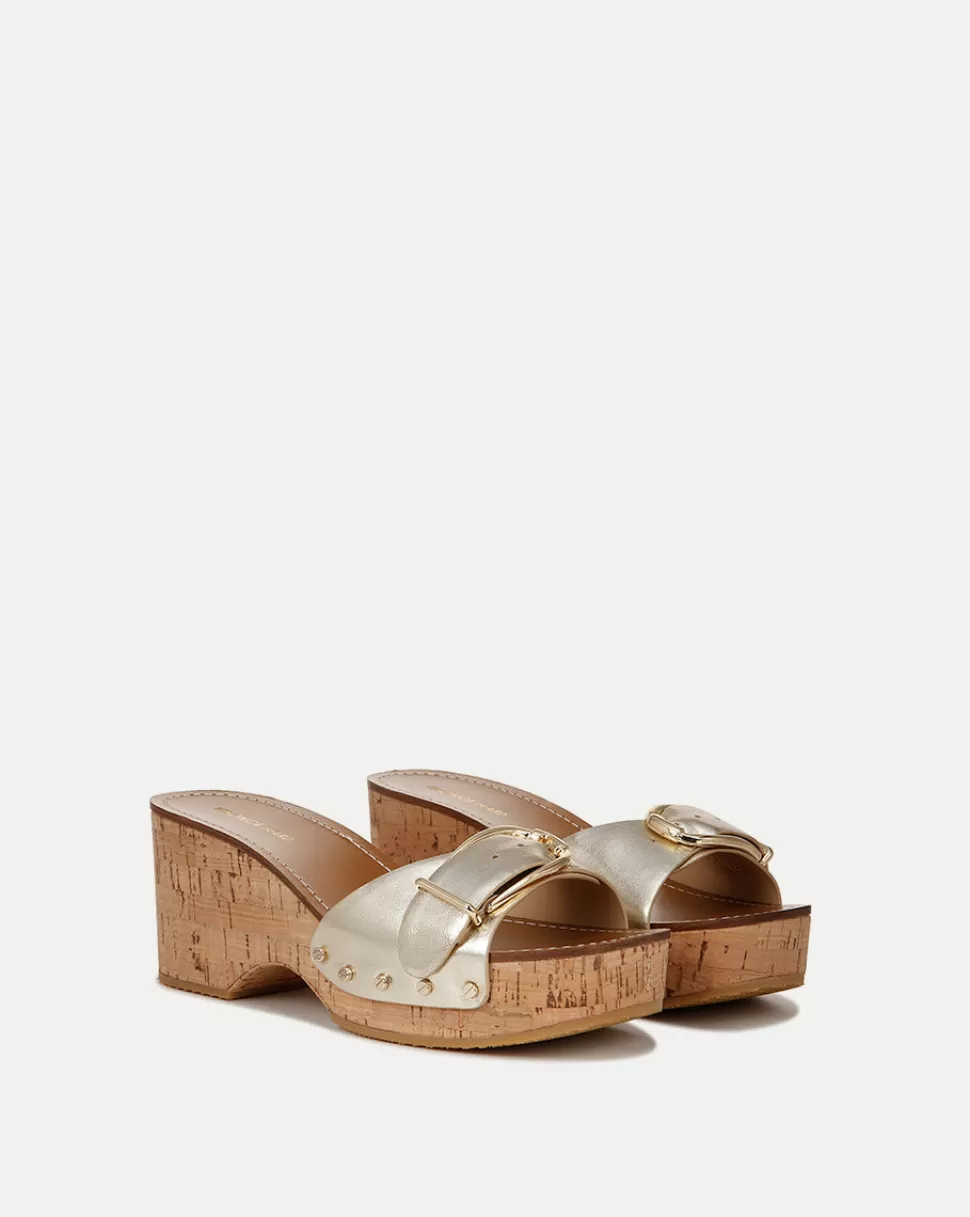 Veronica Beard Shoes | All Shoes>Dallas Metallic Leather Buckle Sandal Platinum