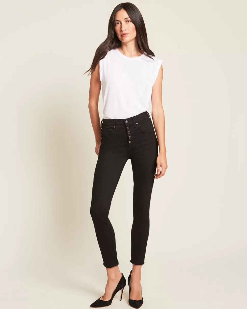 Veronica Beard Jeans>Debbie High-Rise Ankle-Crop Skinny Jean Onyx