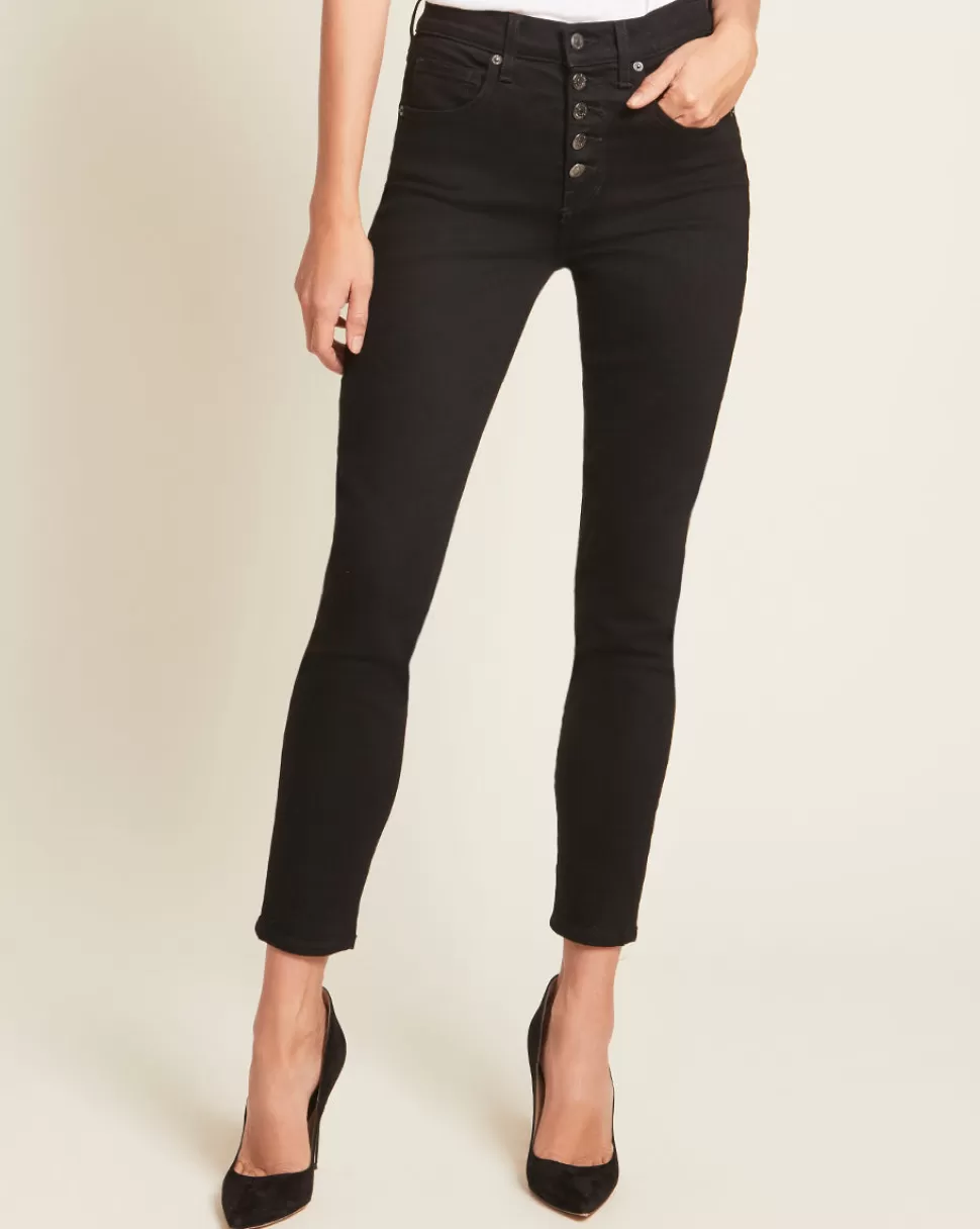 Veronica Beard Jeans>Debbie High-Rise Ankle-Crop Skinny Jean Onyx