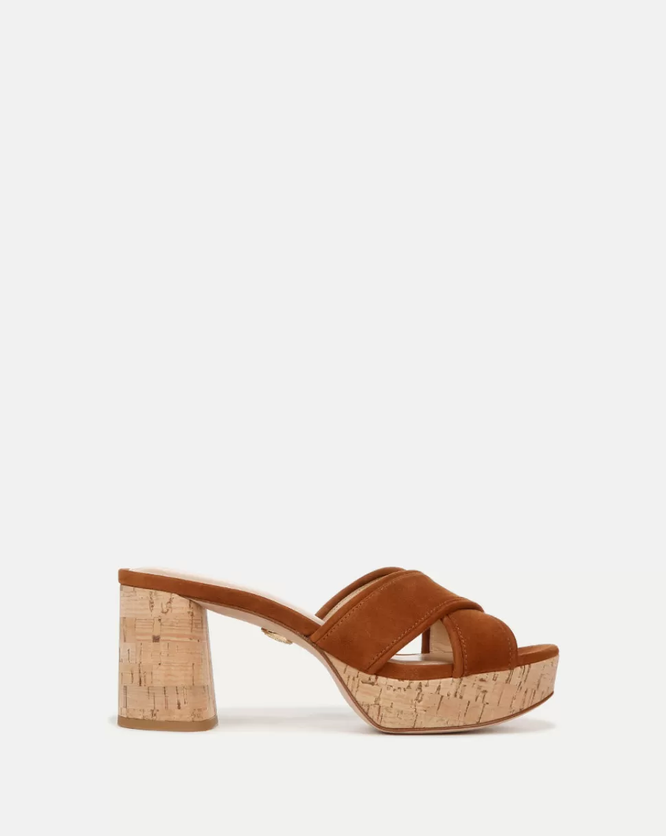 Veronica Beard Shoes | All Shoes>Dory Brown Block Cork-Heel Sandal Caramel