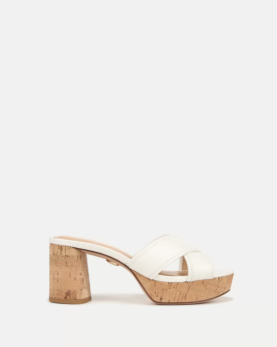 Veronica Beard Shoes | All Shoes>Dory White Cork Block-Heel Sandal Coconut