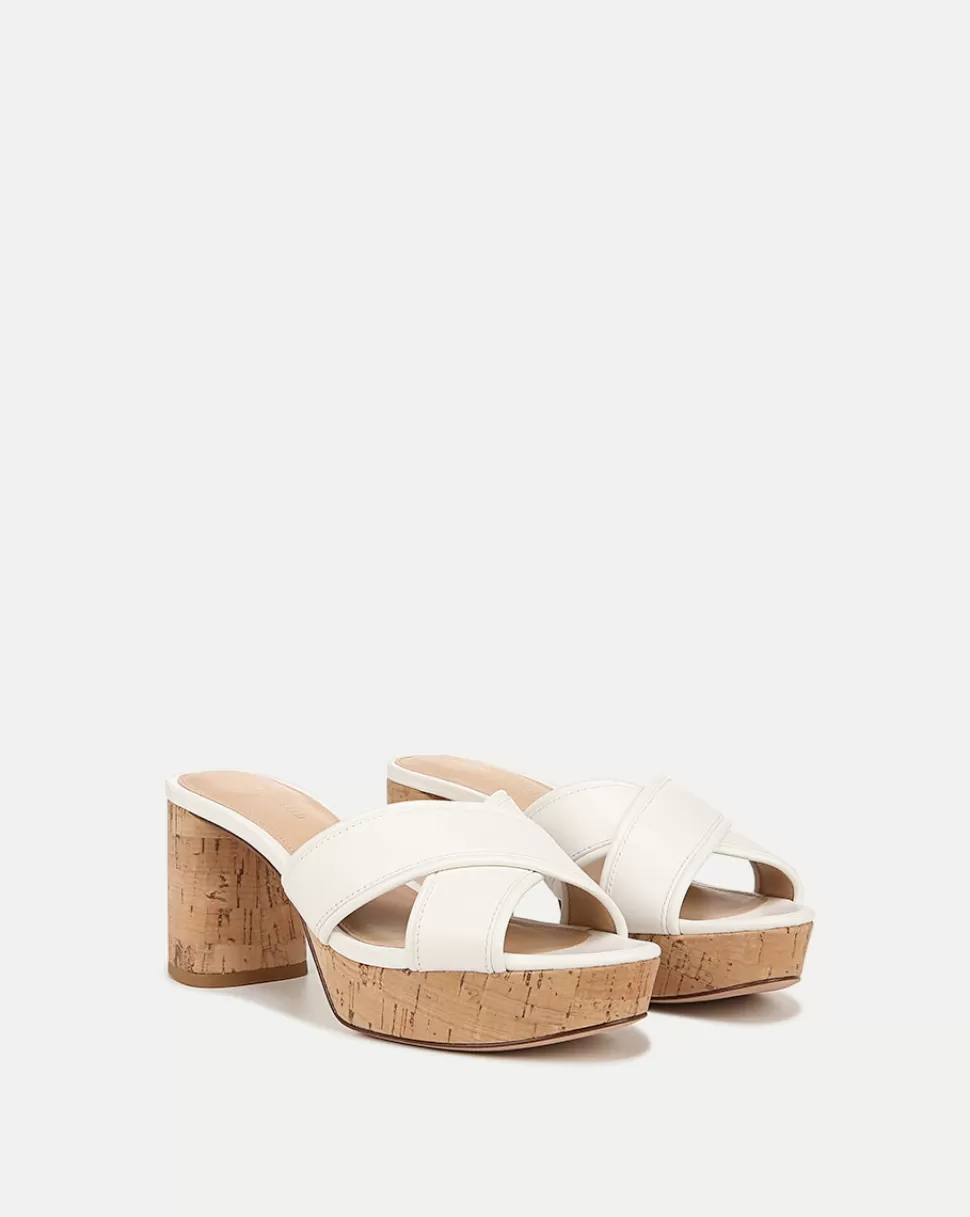 Veronica Beard Shoes | All Shoes>Dory White Cork Block-Heel Sandal Coconut