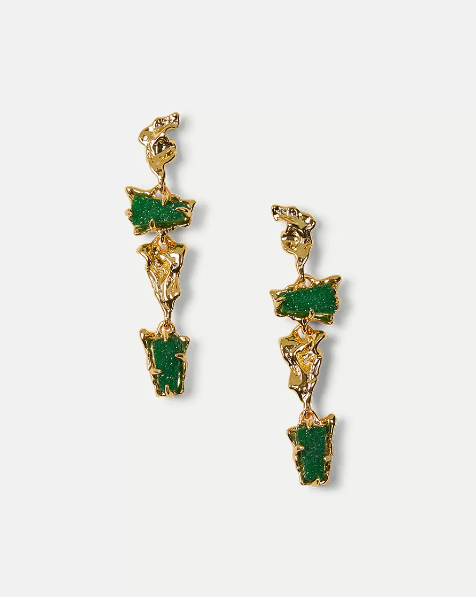 Veronica Beard Home & Accessories | Accessories>Druzy Linear Earring Gold