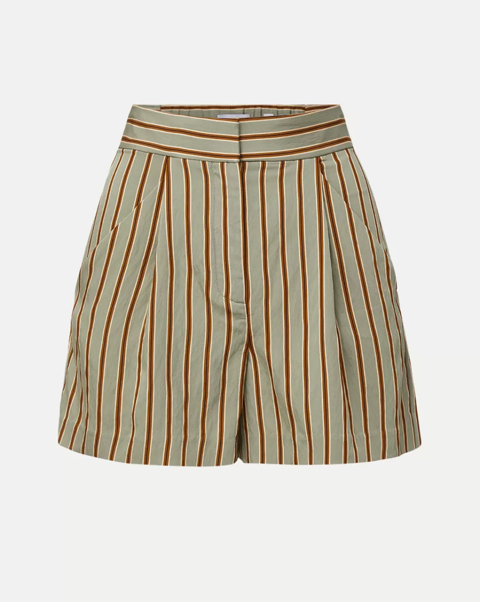 Veronica Beard Clothing | Skirts & Shorts>Elbe Pinstripe A-Line Short Seafoam Multi