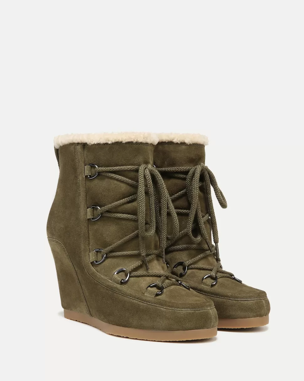 Veronica Beard Shoes | All Shoes>Elfred Suede Wedge Bootie Army