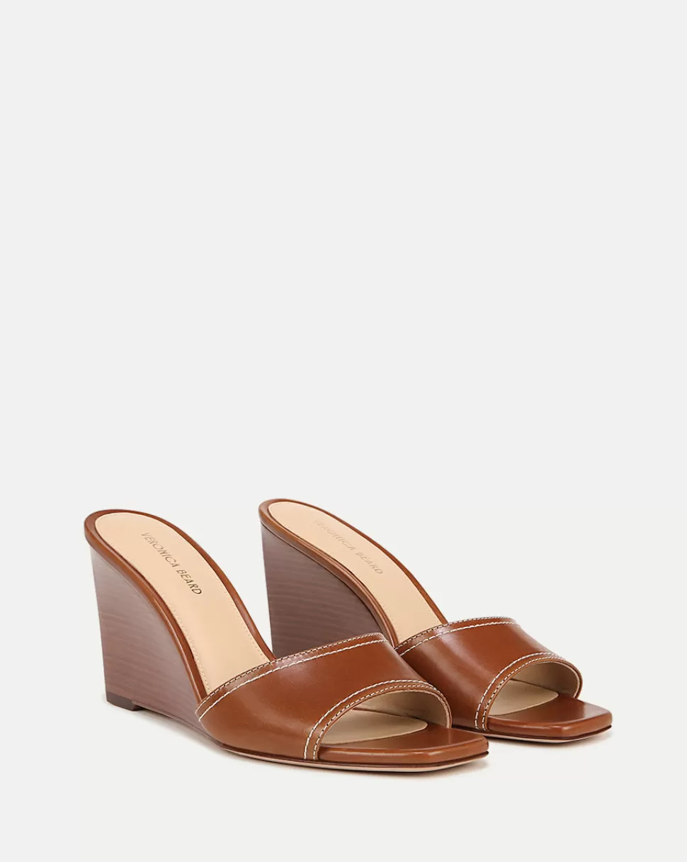 Veronica Beard Shoes | All Shoes>Ellen Brown Peep-Toe Wedge Sandal Caramel