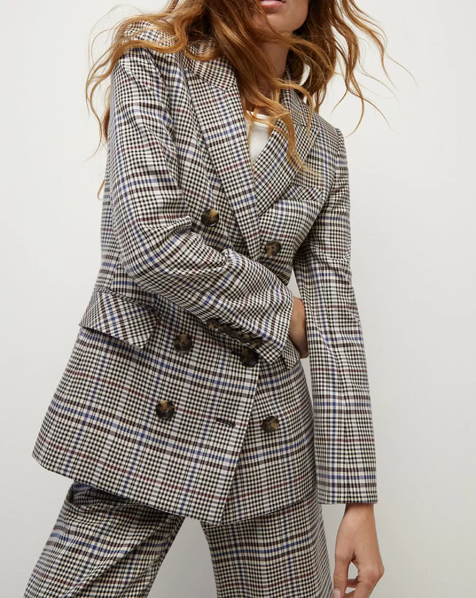 Veronica Beard Jackets & Vests | Matching Sets>Fevre Double-Breasted Plaid Jacket Multi