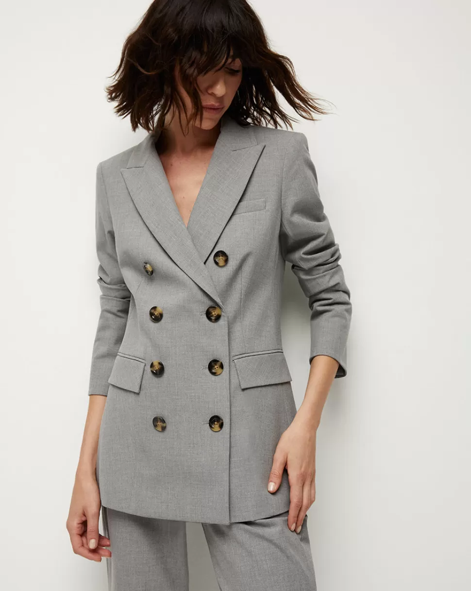 Veronica Beard Clothing | Jackets & Vests>Fevre Relaxed-Fit Elongated Dickey Jacket Heather Grey