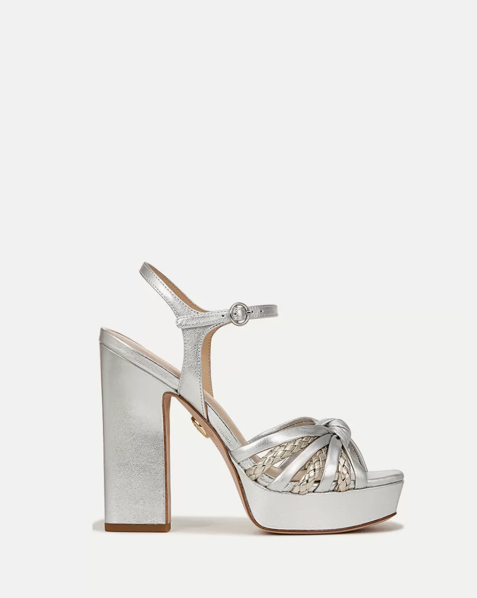 Veronica Beard Shoes | All Shoes>Flavia Silver Platform Sandal Heel Silver/Platinum