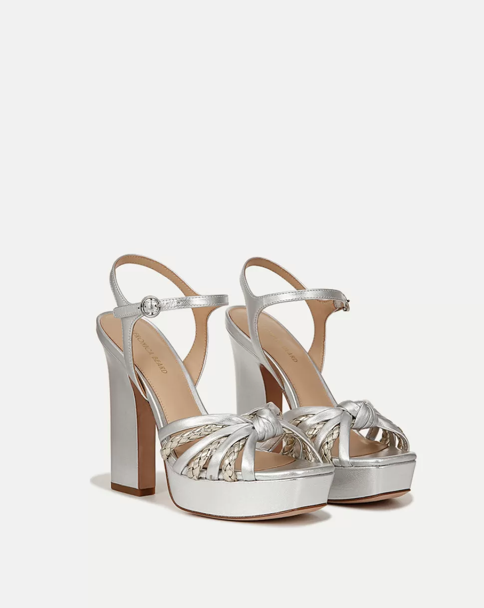 Veronica Beard Shoes | All Shoes>Flavia Silver Platform Sandal Heel Silver/Platinum