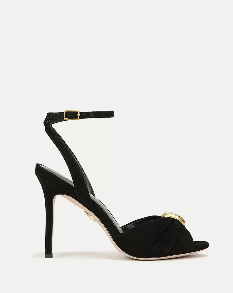 Veronica Beard Shoes | All Shoes>Genevieve Peep-Toe Suede Sandal Black