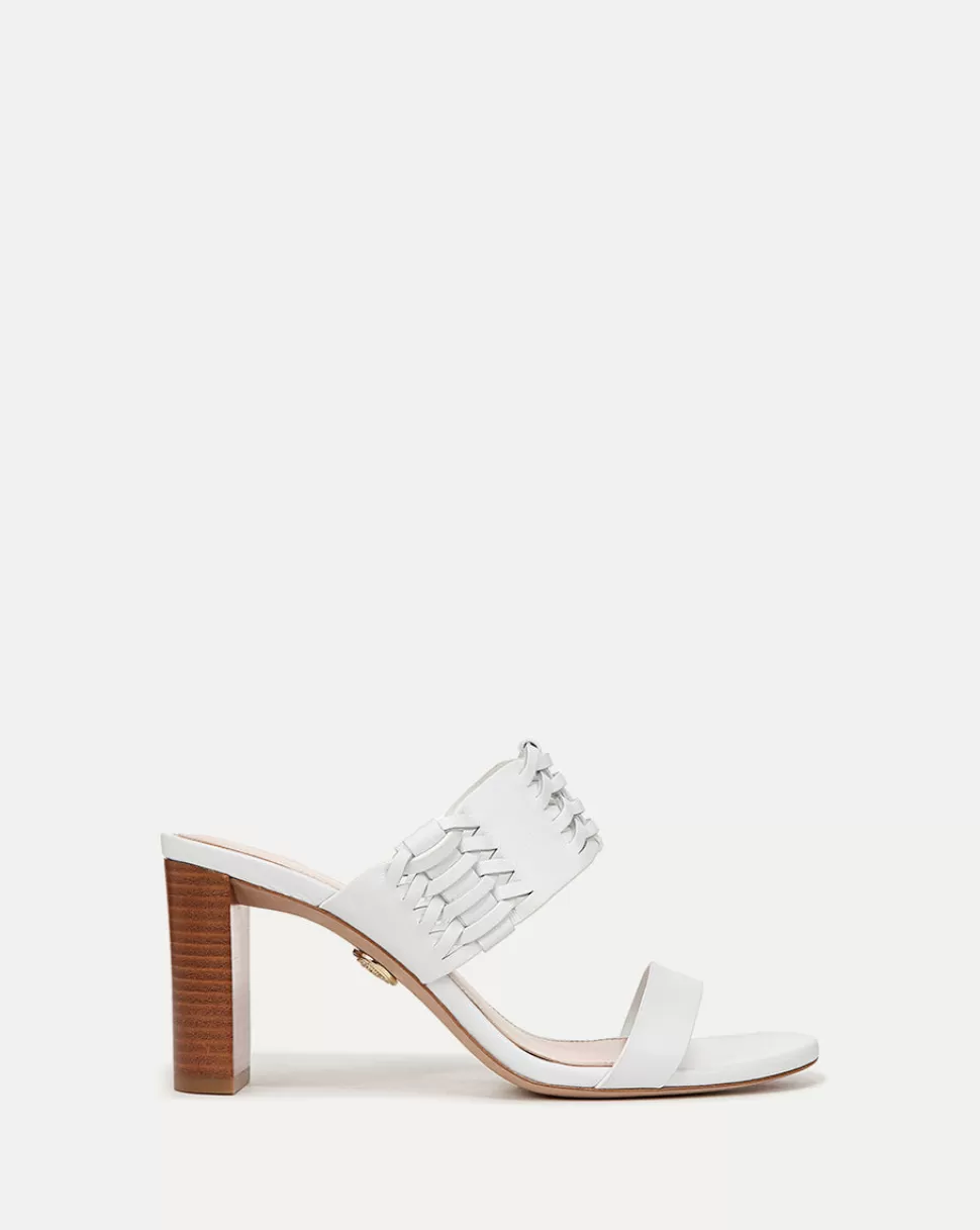 Veronica Beard Shoes | All Shoes>Georgie White Woven Leather Heeled Sandal Coconut