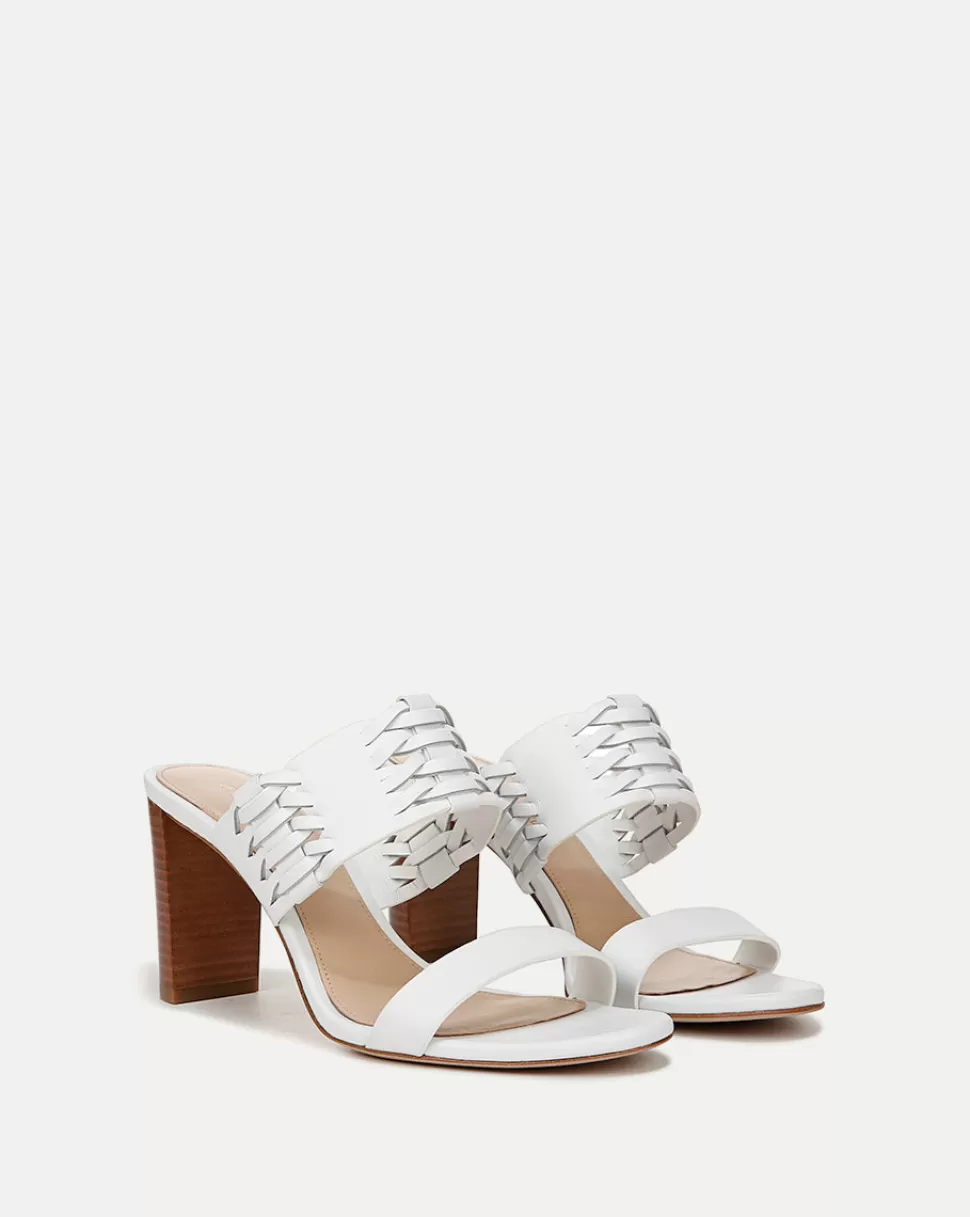 Veronica Beard Shoes | All Shoes>Georgie White Woven Leather Heeled Sandal Coconut